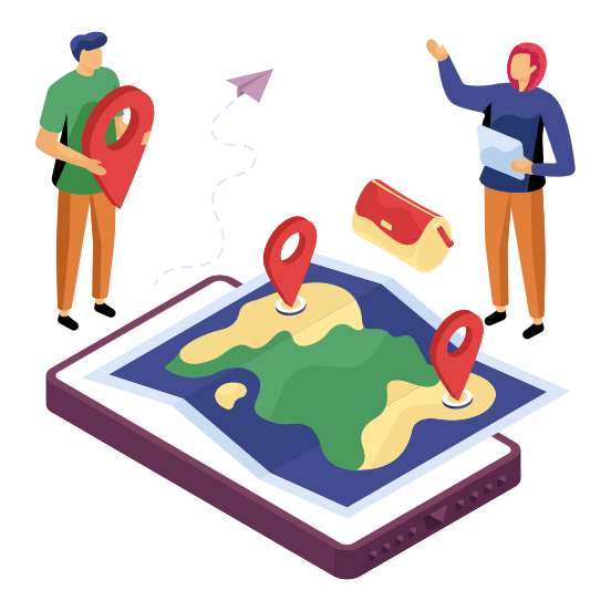 Gps,mobile Map, Mobile Location, Mobile Direction, Navigation, illustration