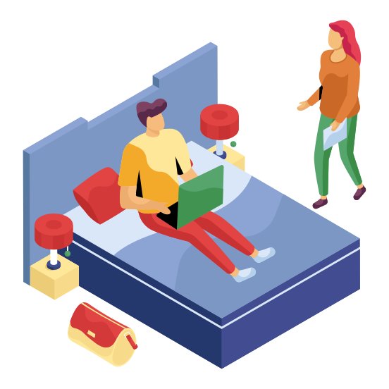 Hotel Room, Bedroom, Furniture, Boudoir, Bedchamber, illustration