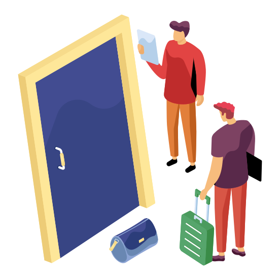 Hotel Room Door, Entrance, Exit, Entryway, Doorway, illustration