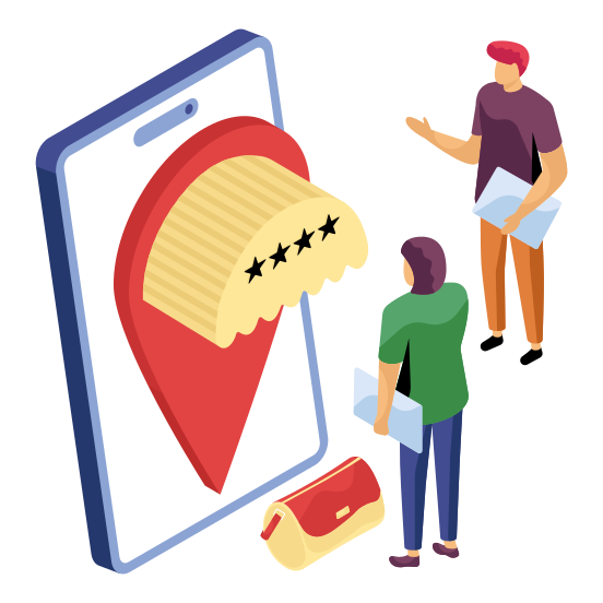 Location Ratings, Location Reviews, Gps, Direction, Geolocation , illustration