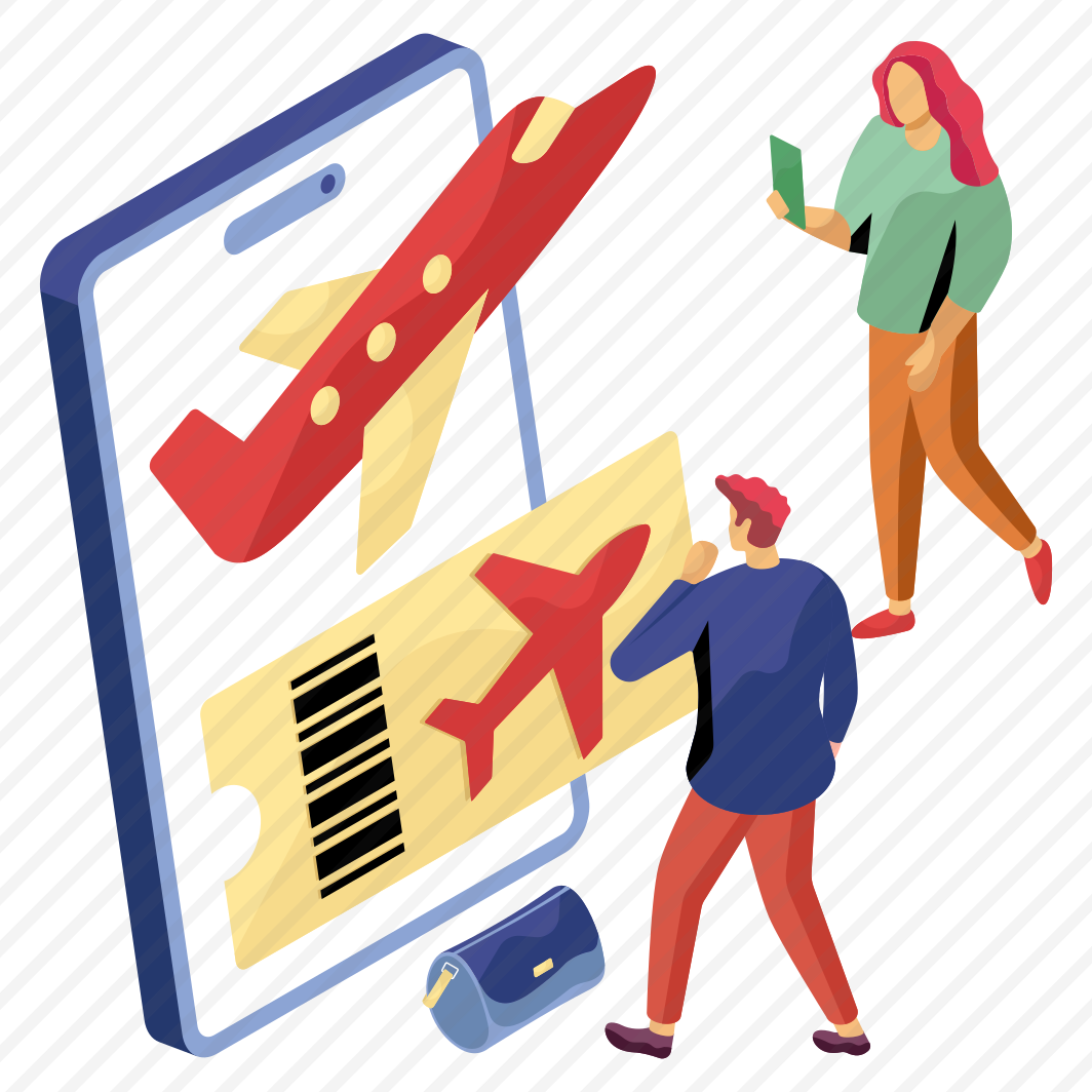 Mobile Air Ticket, Raffle, Voucher, Permit Pass, Mobile Flight, preview