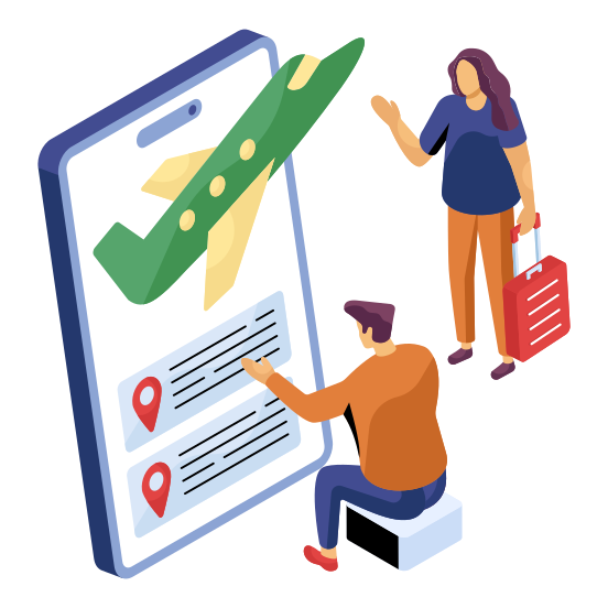 Mobile Flight, Online Booking, Air Travel, Flight Booking App, Online Travel , illustration
