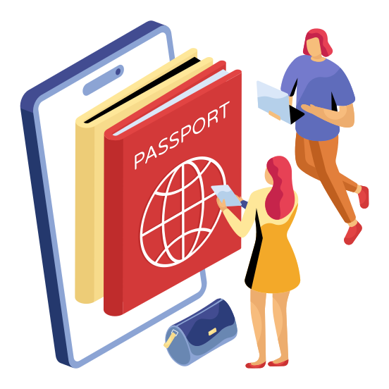 Mobile Passport, Visa, Permit, Travel Pass, Identity Pass, illustration