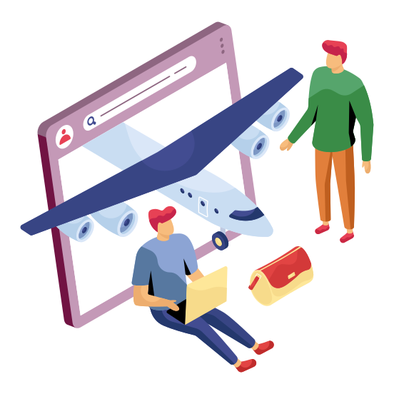 Online Flight, Online Booking, Air Travel, Flight Booking App, Online Travel , illustration