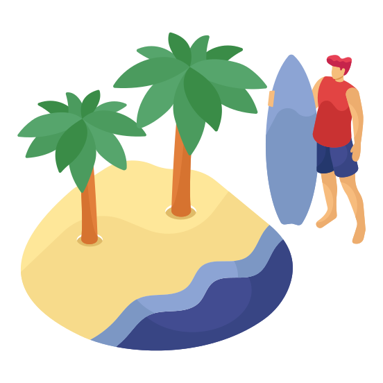 Palm Trees, Island ,coconut Trees, Beach Trees, illustration