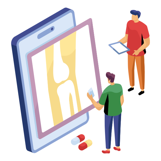 Bone X Ray, Radiography, Radiogram, Osteoporosis, Mobile Medical App, illustration