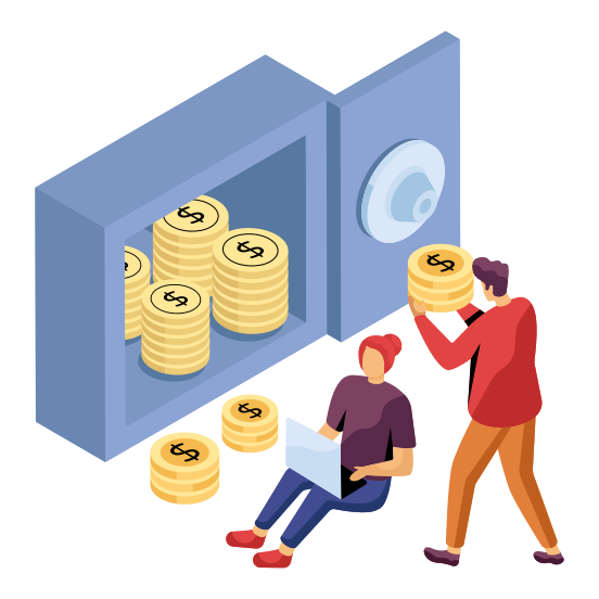 Bank Vault, Safe Box, Closet, Cash Box, Deposit Box, illustration