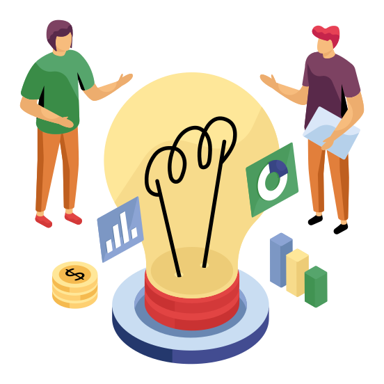 Business Idea, Business Innovation, Creative Idea, Big Idea, Analytical Idea, illustration