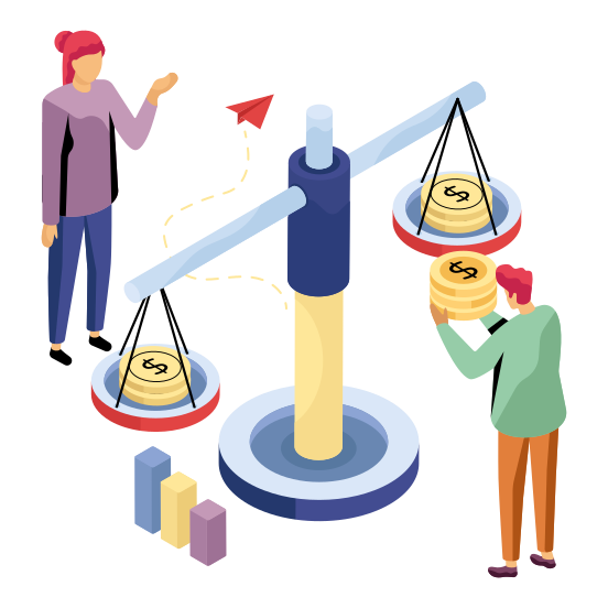Financial Balance, Money Balance, Financial Equality, Financial Stability, Money Stability , illustration