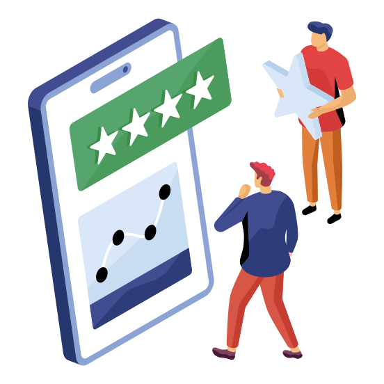 Mobile Ratings Analytics, Infographic, Statistics, Mobile Reviews, Feedback Analytics , illustration