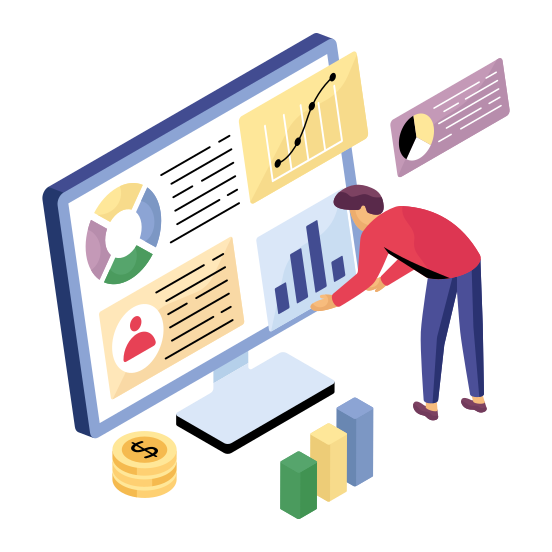 Online Data Analytics, Infographic, Statistics, Online Chart, Dashboard , illustration