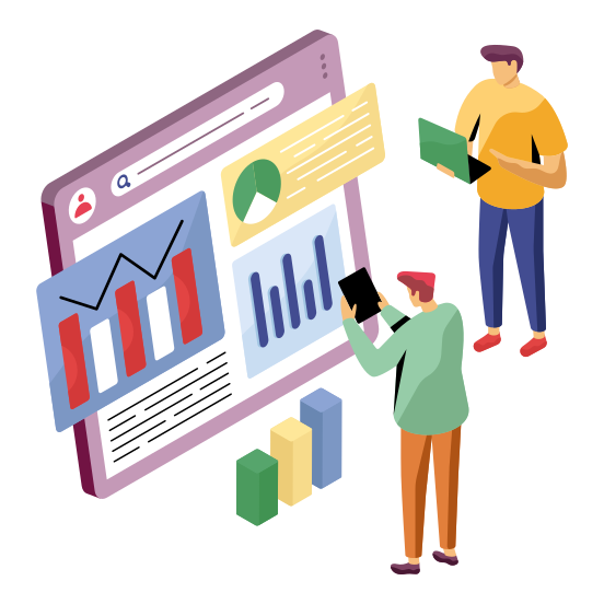 Online Data Analytics, Infographic, Statistics, Online Chart, Online Graph, illustration