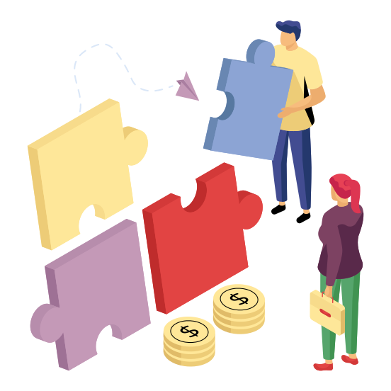 Problem Solving, Brainteaser, Business Solution, Riddle, Jigsaw, illustration