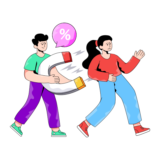 Attract Customer, Attract Consumer, Appeal Customer, Appeal Consumer, Customer Retention illustration
