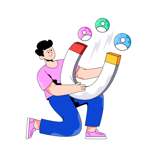 Attract Customers, Attract Consumers, Appeal Customers, Appeal Consumers, Attract Persons illustration