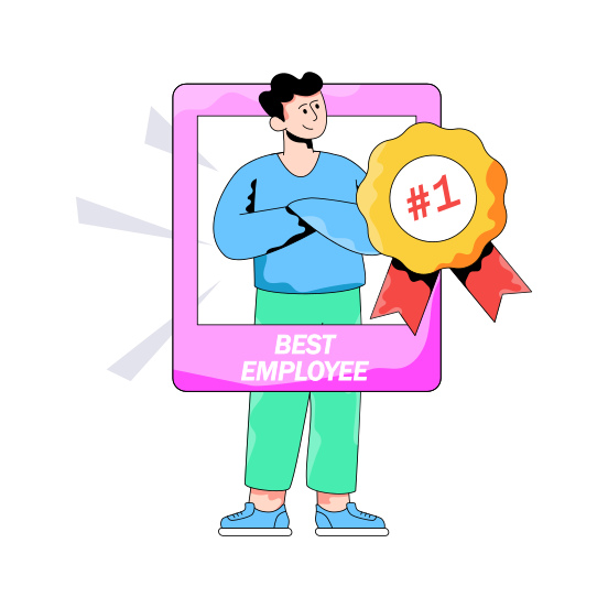 Best Employee, Best User, Best Person, Premium Employee, Premium Person illustration