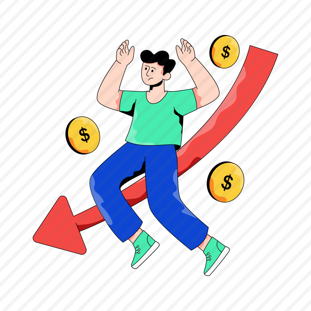 Business Loss, Financial Loss, Currency Value Down, Infographic, Statistics preview