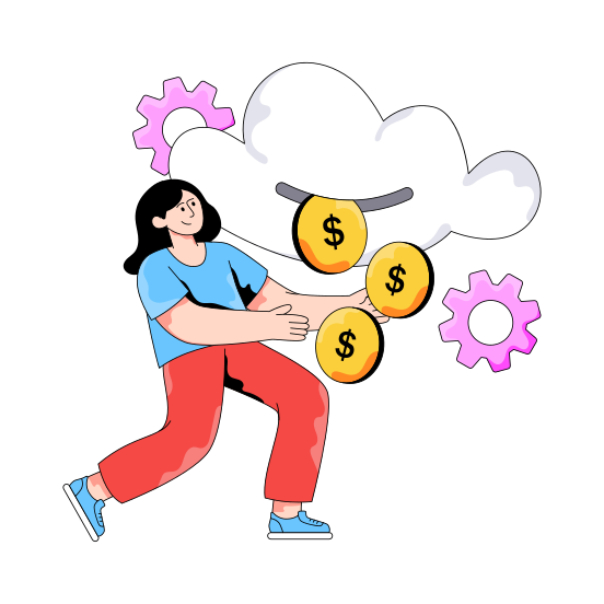 Cloud Earning, Cloud Money, Cloud Cash, Cloud Investment, Cloud Economy, illustration