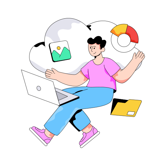 Cloud Storage, Cloud Technology, Cloud Computing, Cloud Hosting, Cloud Service illustration