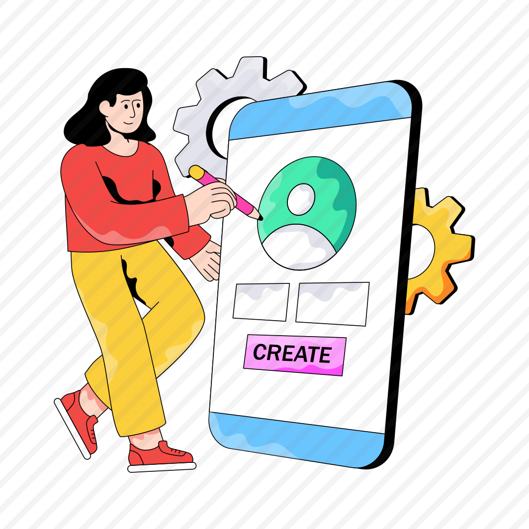 Create Profile, Create Account, Mobile Profile, Mobile Account, Online Profile preview