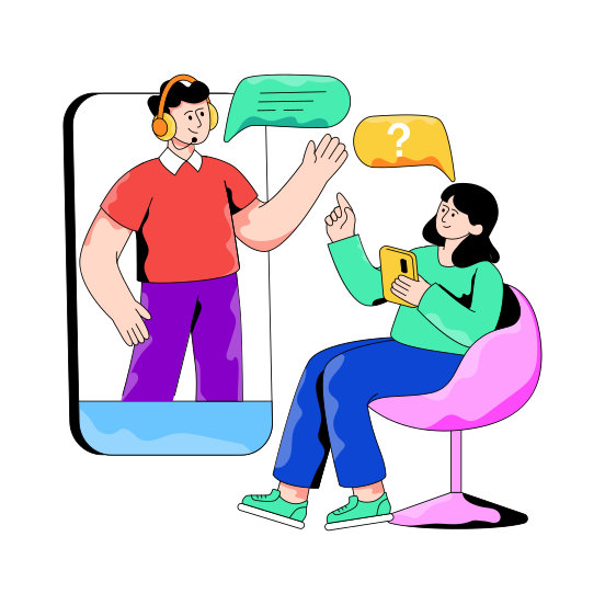 Customer Assistance, Helpline, Hotline, Customer Service, Customer Support illustration
