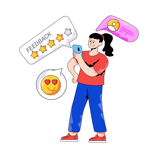 Customer Ratings, Customer Reviews, Comment, Feedback, Customer Response illustration