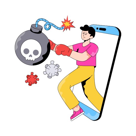 Cyber Bomb, Cyber Attack, Bombshell, Dynamite, Explosive Material illustration