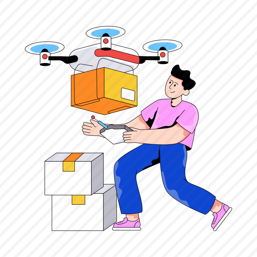 Drone Delivery, Logistic Delivery, Quadcopter Delivery, Drone Package, Drone Parcel preview