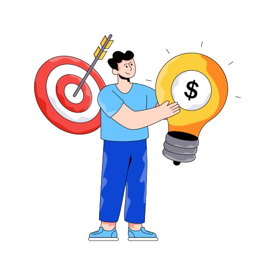 Financial Idea, Innovation, Bright Idea, Creative Idea, Big Idea illustration