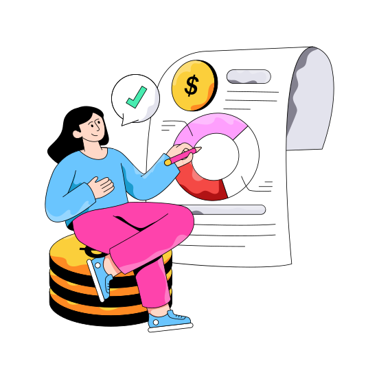 Financial Report, Financial Data, Data Analytics, Statistics, Infographic, illustration