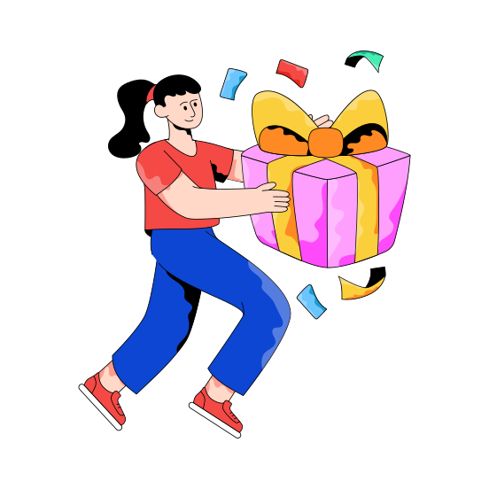 Gift Box, Giving Gift, Wrapped Package, Present, Surprise, illustration