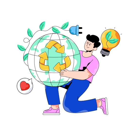 Global Recycling, Global Reprocess, Global Renewable, Global Reuse, Eco Friendly illustration
