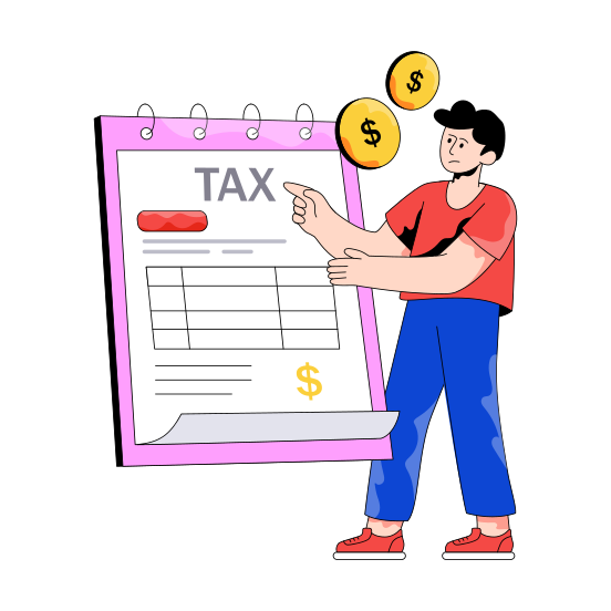 Income Tax, Tax Payment, Tax Report, Tax Paper, Tax Document illustration