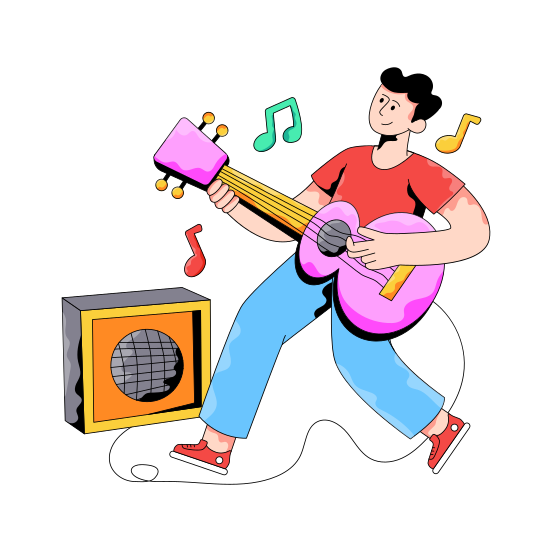 Playing Guitar, Musical Instrument, Musical Tool, String Instrument, Cittern illustration