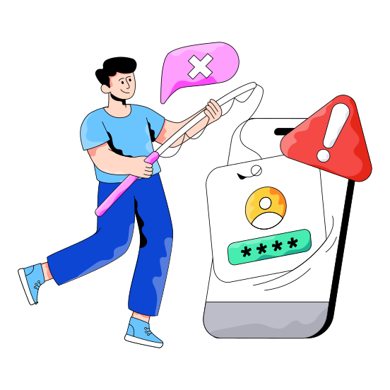 Profile Phishing, Profile Spoofing, Cybercrime, Cyber Attack, Profile Hacking illustration