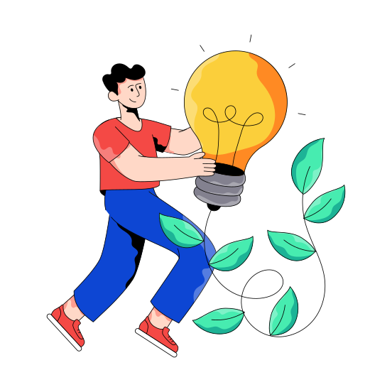 Renewable Energy, Eco Idea, Innovation, Lightbulb, Lamp illustration