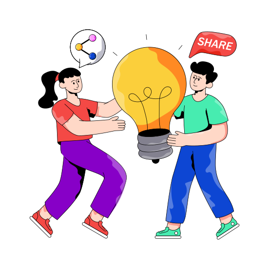 Share Idea, Innovation, Bright Idea, Big Idea, Creative Idea, illustration