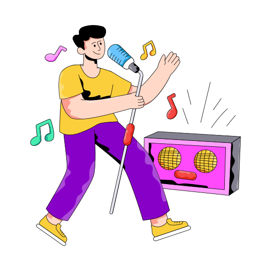 Singer, Singing Song, Entertainer, Artist, Musician illustration