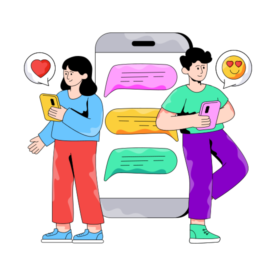 Social Media Chat, Mobile Message, Mobile Communication, Mobile Conversation, Mobile Text illustration