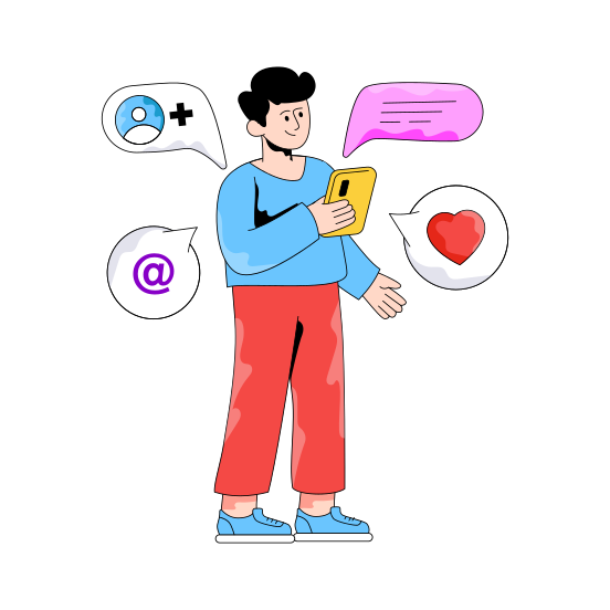 Social Media User, Social Network, Social Platform, Social Community, Social Media Chat, illustration