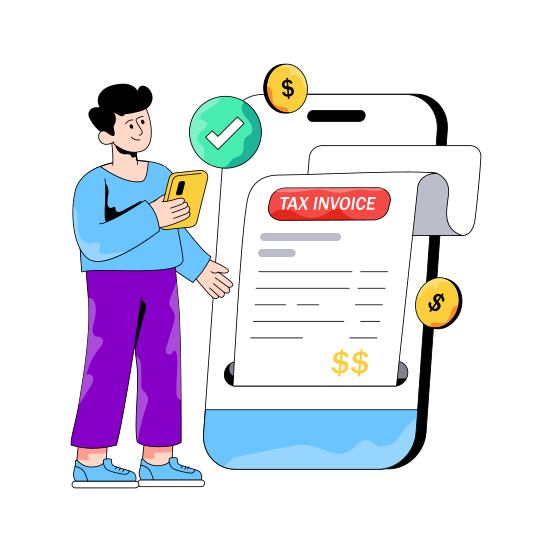 Tax Bill, Tax Invoice, Receipt, Payment Slip, Commerce illustration