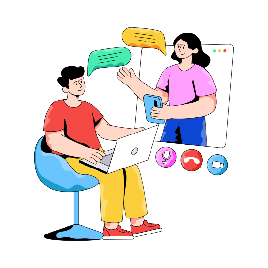 Video Call, Video Chat, Video Message, Video Communication, Live Chat, illustration