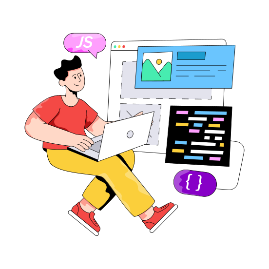 Web Coding, Web Programming, Web Development, Html Coding, Web Technology illustration