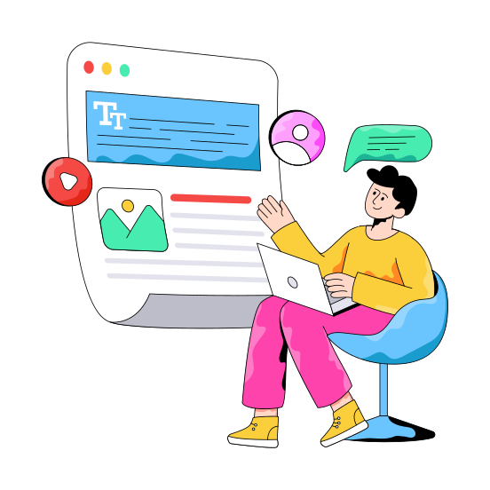 Web Content, Online Content, Online Article, Web Article, Website Content illustration