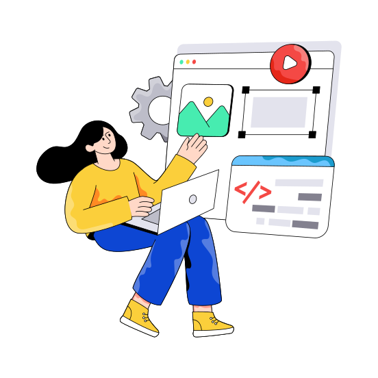 Web Design, Website Design, Graphic Design, Web Page Design, Web Coding illustration