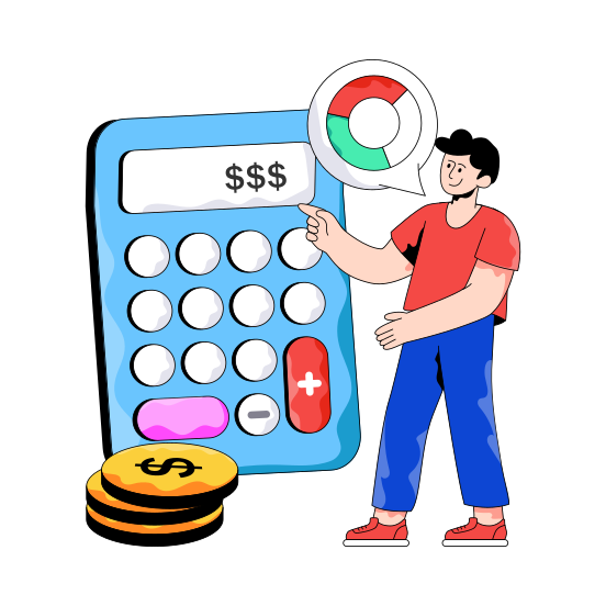 Account Manager, Accountant, Financial Calculation, Arithmetic, Mathematics illustration