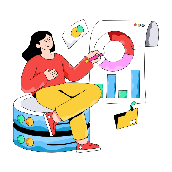 Business Chart, Business Graph, Database Analyzing, Statistics, Infographic, illustration