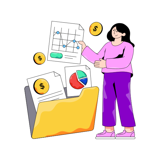 Financial Data, Financial Folder, Document, Doc, Archive illustration