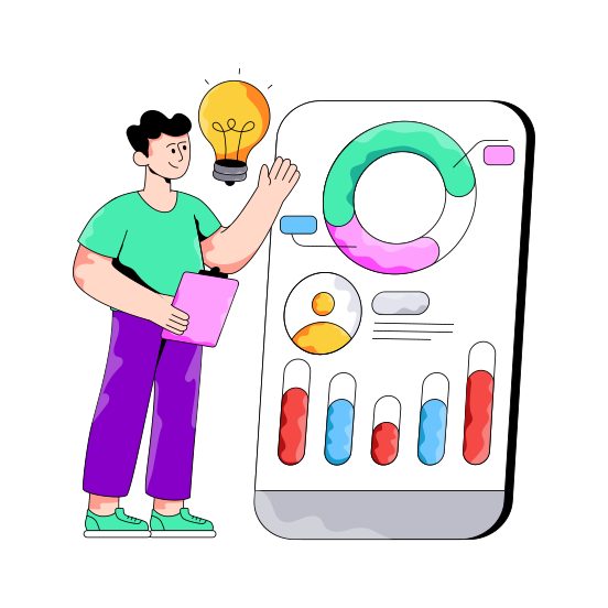 Mobile Chart, Business Data, Data Analytics, Statistics, Infographic, illustration