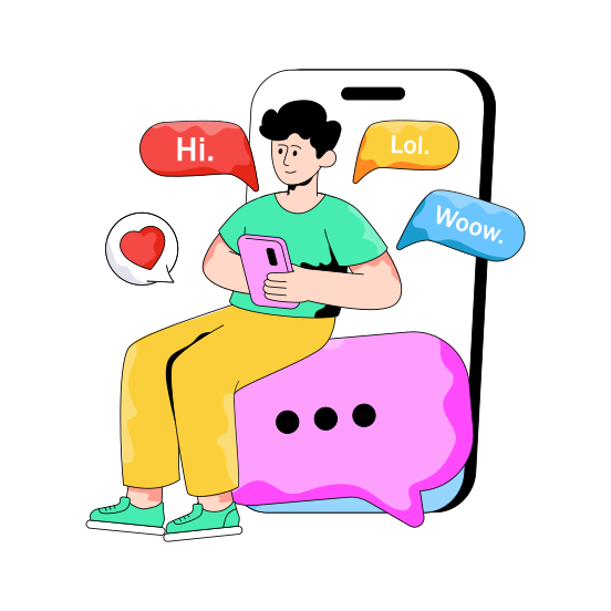 Mobile Chat, Mobile Message, Mobile Communication, Mobile Conversation, Mobile Text illustration